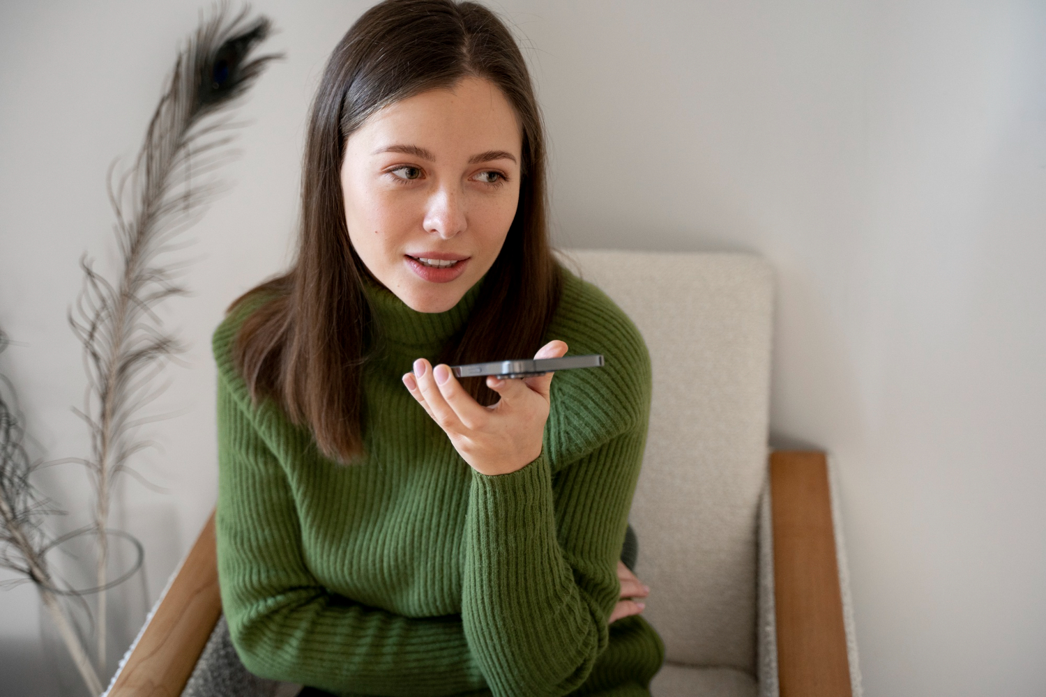 woman talking to ai agent